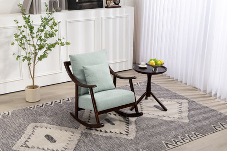 woven fabric Mid Century Modern Accent Chairs Comfy Upholstered Glider Arm Chair with Solid Wood for Living Room Bedroom Balcony - V.I.P Digital Presence