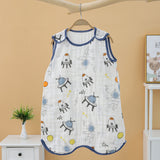 Saco de dormir para niños de algodón de cuatro capas de gasa con bonitos dibujos animados, antifrío, antipatadas, acolchado de algodón, clase A