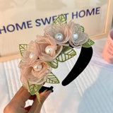 Fashionable fabric flower pearl flower headband - V.I.P Digital Presence