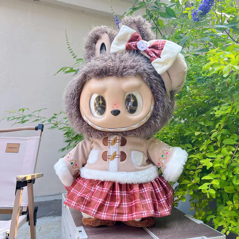 Ropa con diseño LABUBU de 58 cm, ropa de muñeca ZIMOMO, juguete de peluche LABUBU de goma, ropa linda
