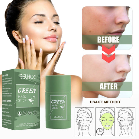 EELHOE Green Tea Solid Mask Deep Cleansing And Hydrating Mask Stick Shrinkage Of Pores Applicator Clay Mask - V.I.P Digital Presence