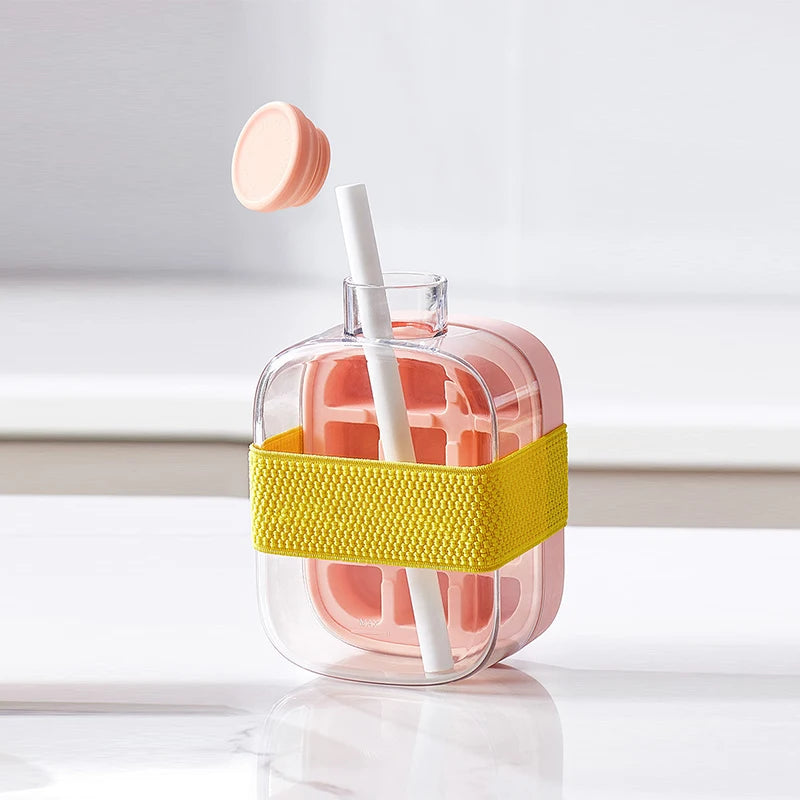 Ice Tray Ice Cube Mold Press Ice Maker With Lid 2-in-1 Ice Cube Bottle Food Grade Ice Making Straw Dual-use Ice Kettle - V.I.P Digital Presence