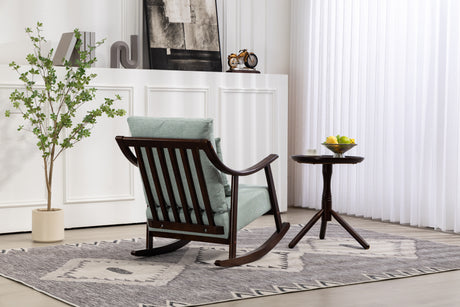 woven fabric Mid Century Modern Accent Chairs Comfy Upholstered Glider Arm Chair with Solid Wood for Living Room Bedroom Balcony - V.I.P Digital Presence