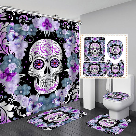 Polyester Printed Shower Curtain Thickened Waterproof Halloween Shower Curtain - V.I.P Digital Presence