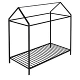 House Bed Frame Twin Size  Kids Bed Frame Metal Platform Bed Floor Bed for Kids Boys Girls No Box Spring Needed Black