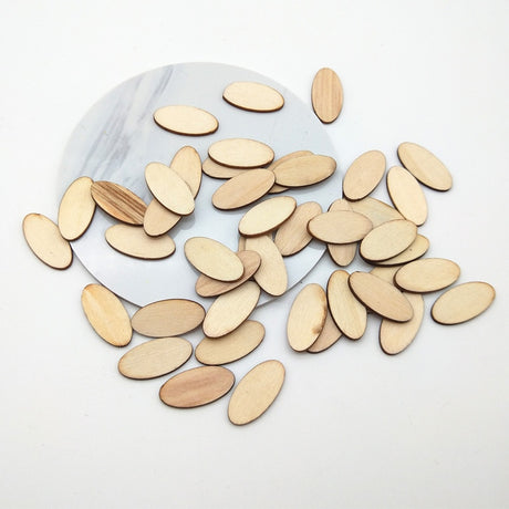 100pcs Elliptic Natural Wooden Chips Crafts For Handmade Card Diy Pattern Tag Scrapbooking Embellishment Wood Making - V.I.P Digital Presence