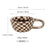 A 300ml ceramic retro couple checkerboard grid small capacity milk white wind mug coffee cups - V.I.P Digital Presence