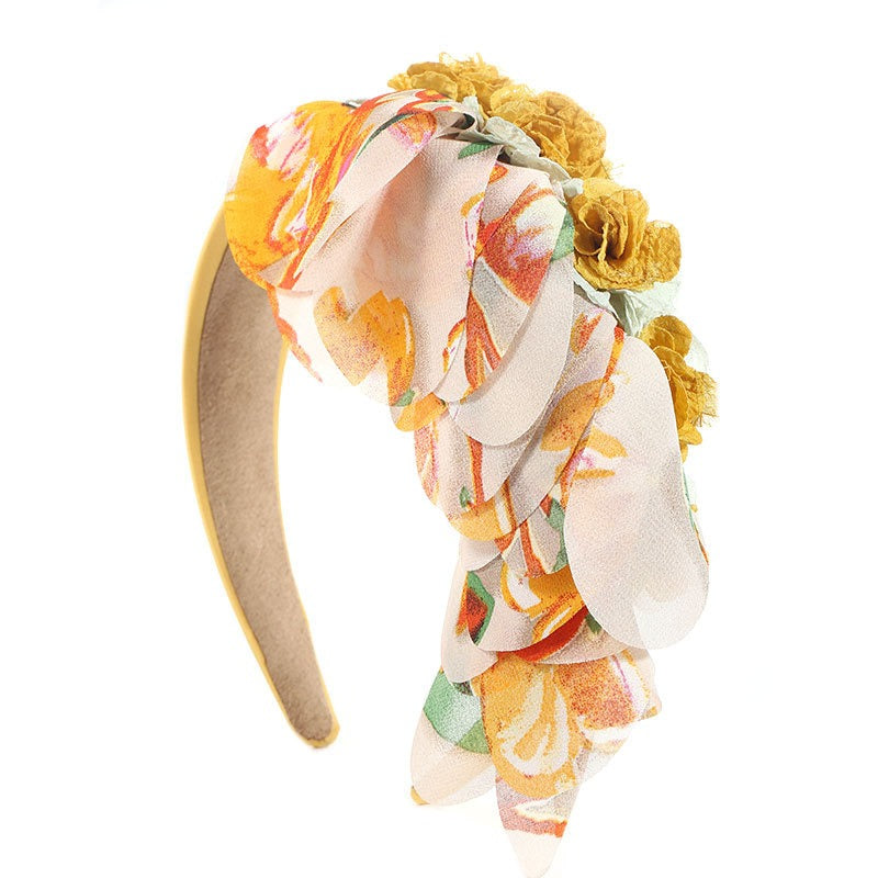 Fashionable leopard print fabric flower headband - V.I.P Digital Presence