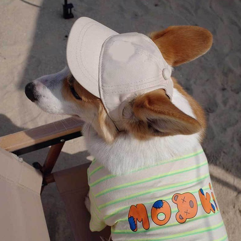 Pet Dog Outdoor Photography Leisure Sunshade Hat with Ear Holes Adjustable Corgi Baseball Cap - V.I.P Digital Presence