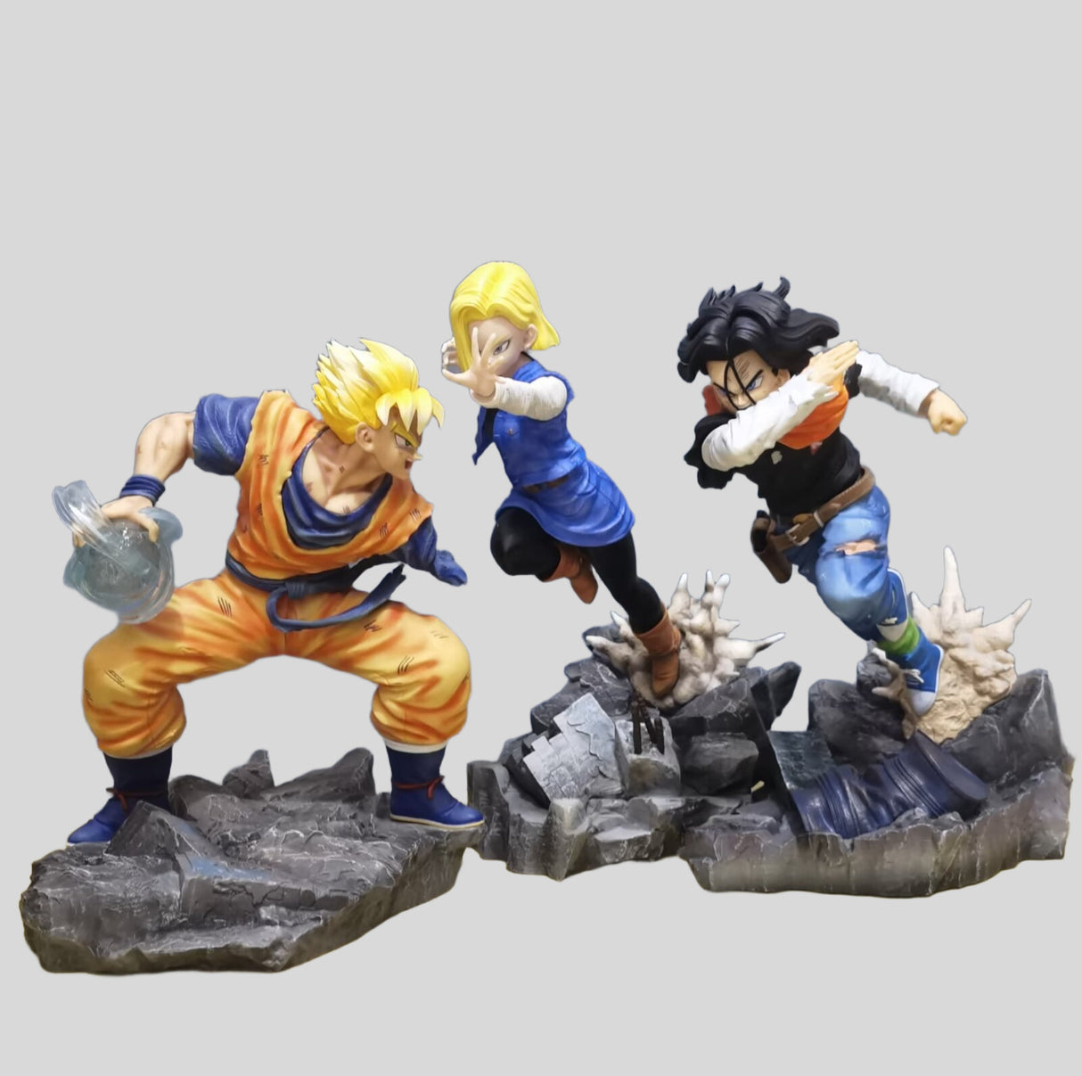 Figura de Dragon Ball n.° 17 y n.° 18, brazo cortado, guerrero futuro Wufan, figura de anime Wufan