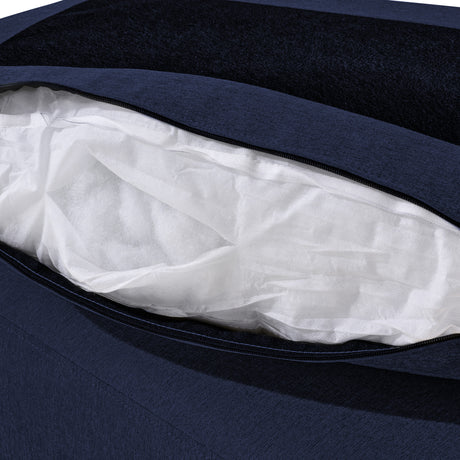 65" Mid-Century Modern Linen Fabric Corner Lounge Chair, Upholstered Indoor Chaise Lounge Solid Wood Sofa Bed for Bedroom - V.I.P Digital Presence