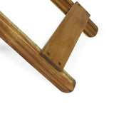 Outdoor Folding Wooden Side Table, Natural, 15"D x 22.75"W x 18.25"H - V.I.P Digital Presence