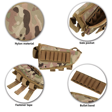 Hunting Pouch 7 Shells Butt Stock Shell Cartridge Holder Ammo Carrier Tactical Pouch - V.I.P Digital Presence