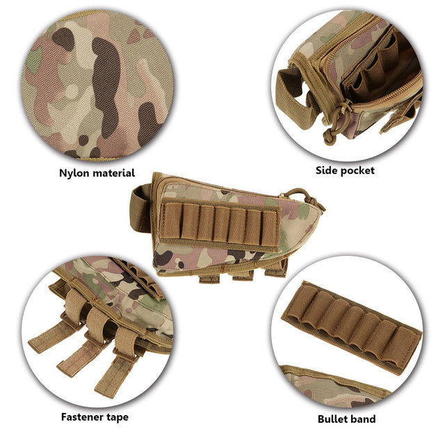 Hunting Pouch 7 Shells Butt Stock Shell Cartridge Holder Ammo Carrier Tactical Pouch - V.I.P Digital Presence