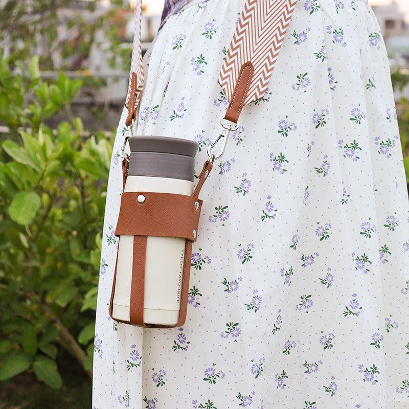 Outdoor insulated cup diagonal cup cover detachable woven shoulder strap bottle cover stainless steel kettle cover - V.I.P Digital Presence