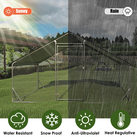 Metal chicken cage, three support steel wire impregnated mesh cage, Oxford cloth silver plated waterproof and UV resistant - V.I.P Digital Presence