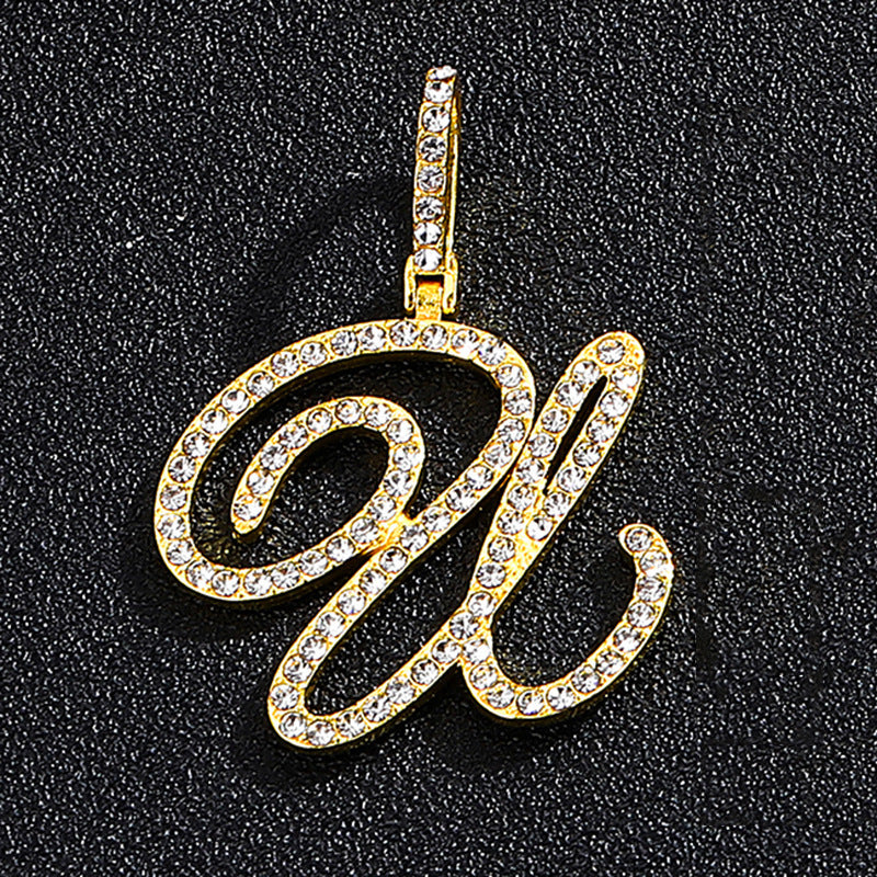 Hip hop accessories grass letter pendant melon seed buckle Cuban chain accessory - V.I.P Digital Presence