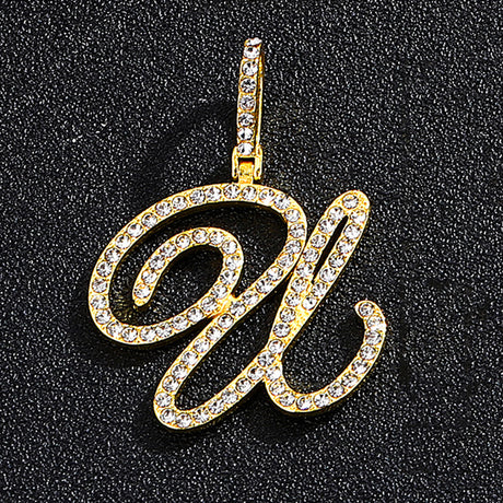 Hip hop accessories grass letter pendant melon seed buckle Cuban chain accessory - V.I.P Digital Presence