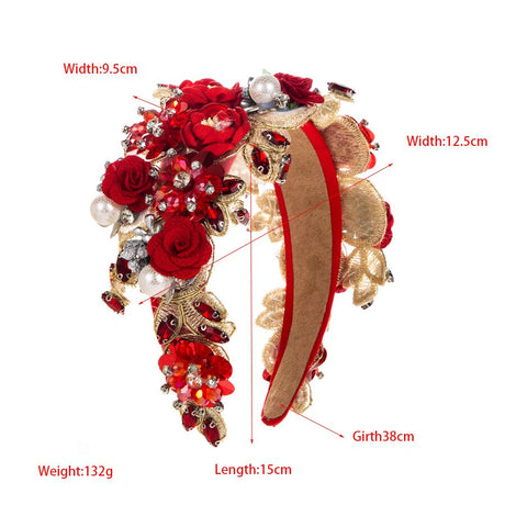 Luxury Baroque Rhinestone Pearl Flower Headband Fashion Hair Accessories For Women Trendy Party Hairband Hair Band Girl Headwear - V.I.P Digital Presence