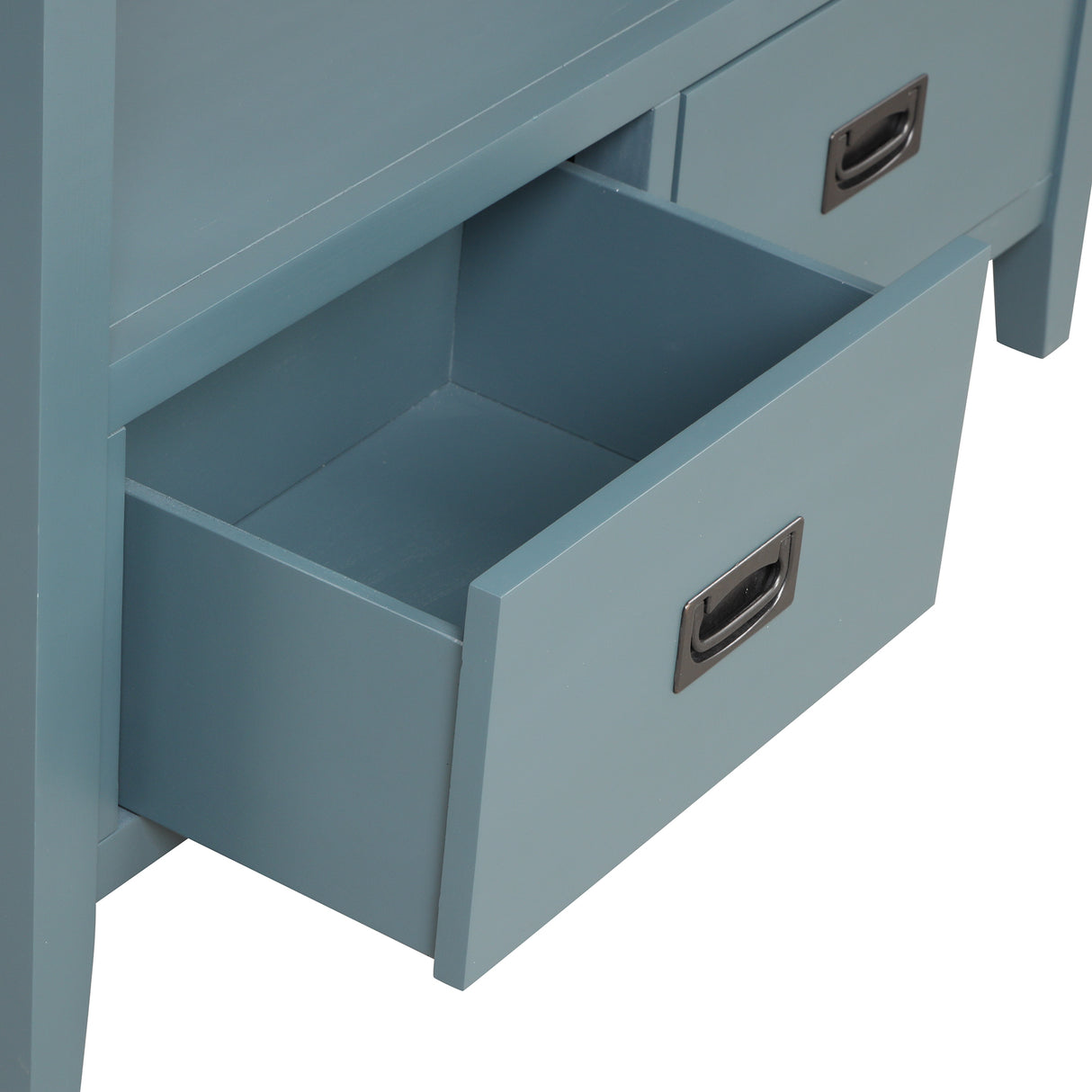 36'' Farmhouse Pine Wood Console Table Entry Sofa Table with 4 Drawers & 1 Storage Shelf ( Blue) - V.I.P Digital Presence