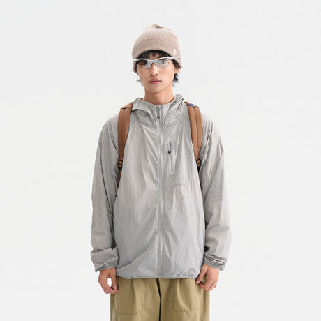 Camouflage Spliced Thin Hooded Sun Protection Clothing Men's Outdoor Sports Reflective Design Casual Jacket Trendy - V.I.P Digital Presence