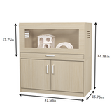Squirrel cage acrylic panel with independent storage cabinet and wooden guinea pig room with bridge (L 31.50 x W 15.75 x H32.28) - V.I.P Digital Presence