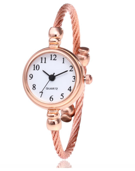 Women's Watches Bracelet Style Opening Simple Retro Art Fashion Watches Women's Fashion Quartz Watch Relogio Feminino（Rose gold belt） - V.I.P Digital Presence