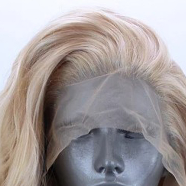 13*2.5 Linen Color Synthetic Fiber Front Lace Wig Head Cover Natural Hairline Ladies Wig - V.I.P Digital Presence