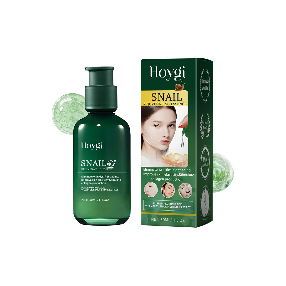 Snail Firming Serum Highly Hydrates, Removes Wrinkles And Delicate Skin Repair, Moisturizes And Rejuvenates Skin
