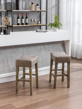 A&A Furniture Counter Height 26" Bar Stools(26 Inch Gray Set of 2)