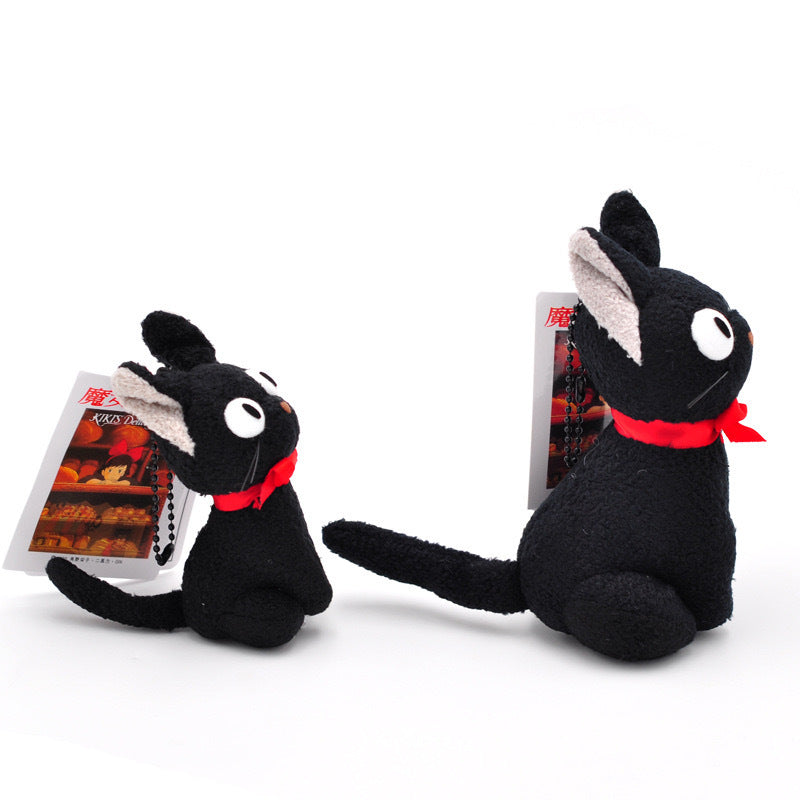 Entrega a domicilio de la bruja: Muñeco colgante de peluche de gato negro pequeño