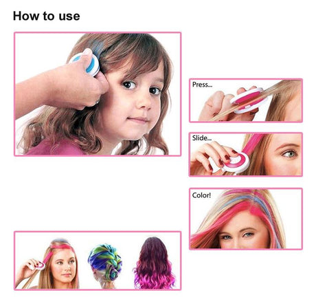 Hair Dying Chalk Temporary Hair Powder Soft Salon Hair Color DIY Salon 4 Colors optional one time use - V.I.P Digital Presence