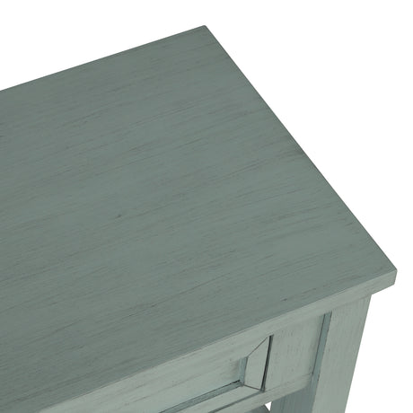 36'' Farmhouse Pine Wood Console Table Entry Sofa Table with 4 Drawers & 1 Storage Shelf (Retro Blue) - V.I.P Digital Presence