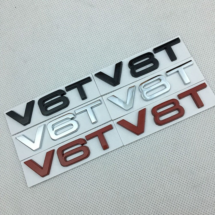 Suitable for Audi V6T V8T metal logo A4LA6LS7Q5Q3 displacement personalized modification leaf plate car sticker - V.I.P Digital Presence