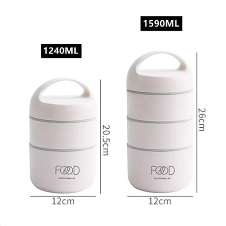 1240ML/1590ML Large Capacity Stainless Steel 304 Lunch Box Leak-Proof Multi layer Thermal Bento Box Adult Student Food Container - V.I.P Digital Presence