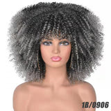 Female Hair African Small Curly Hair Explosion Head Black Chemical Fiber Wig Full Head Set - V.I.P Digital Presence