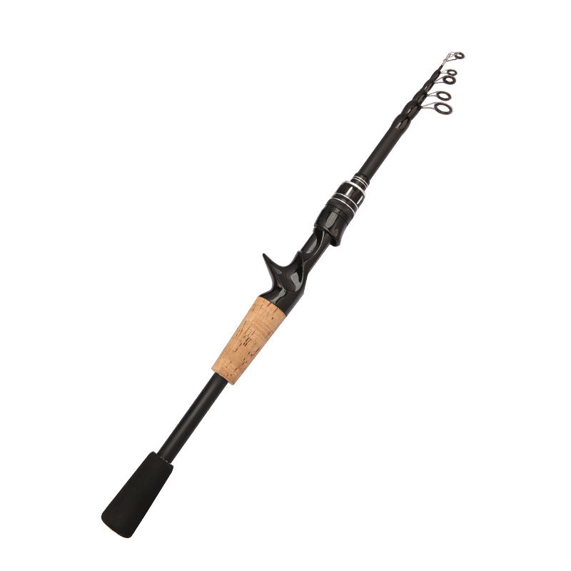 1.5 - 2.4M Telescopic Carbon Fishing Rod Rotary Baitcasting (8 - 25g) with Wooden Handle - V.I.P Digital Presence