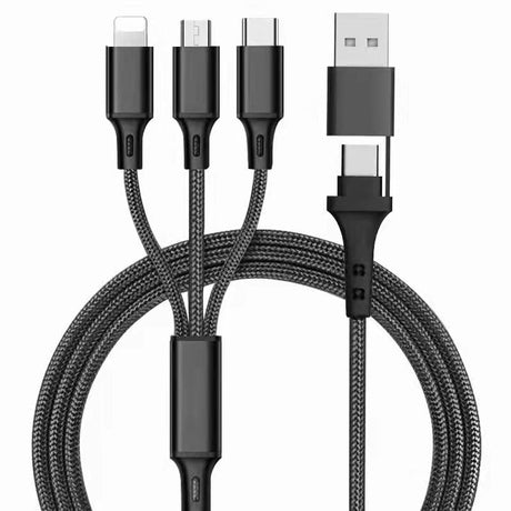PD two to three 1.2-meter data cable TYPEC revolving three in one car phone charging cable - V.I.P Digital Presence