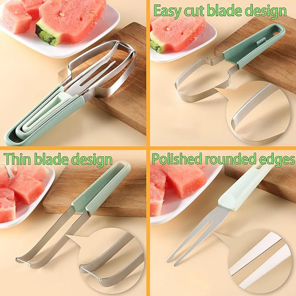 3-in-1 Watermelon Cutter Stainless Steel Fruit Carving Knife Multi-functional Melon Fork Slicer Tool for Camping Kitchen Gadgets - V.I.P Digital Presence