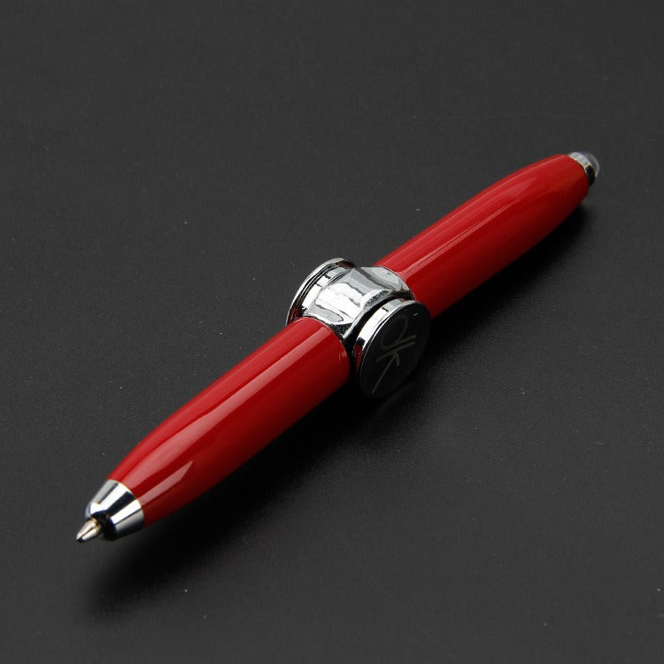 Multi functional rotating luminous flash decompression decompression fingertip rotating metal finger gyroscope ballpoint pen - V.I.P Digital Presence