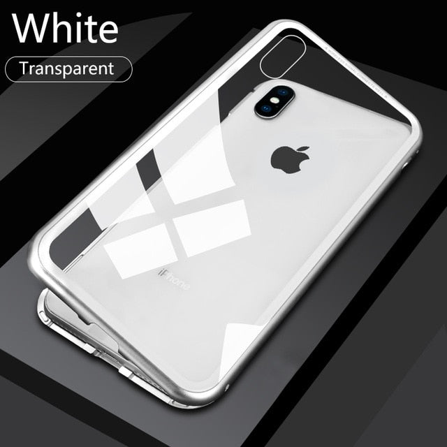 Double sided  Magnetic Case for iPhone X Clear Tempered Glass Magnet Adsorption Case - V.I.P Digital Presence