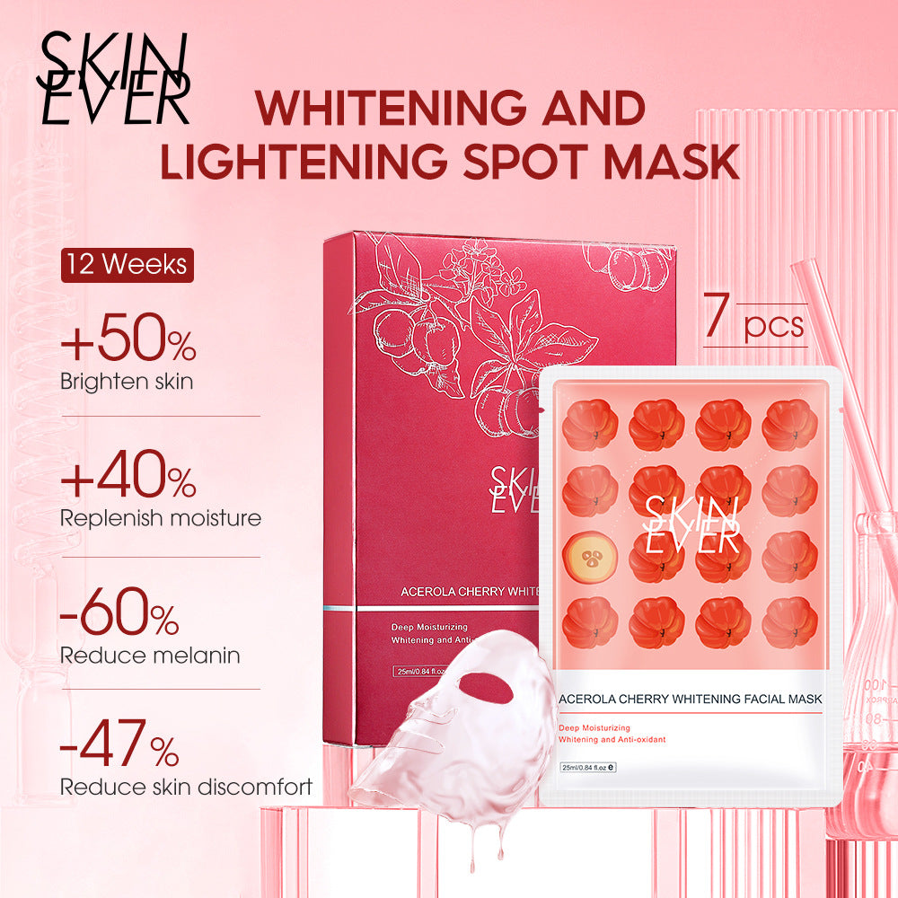 SKIN EVER Acerola Cherry Mask Pack Box of 7 Pieces Hydrating Moisturizing Nourishes Bright Skin SK035Z - V.I.P Digital Presence