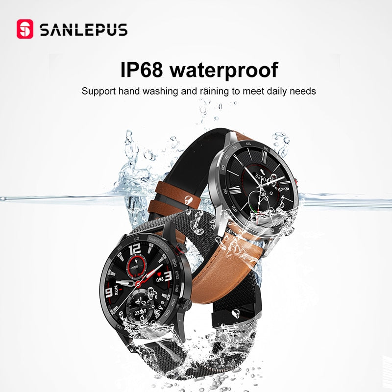 Reloj inteligente SANLEPUS ECG con Bluetooth y llamadas para hombre y mujer, pulsera deportiva de fitness, compatible con Android, Apple, Xiaomi y Huawei. 