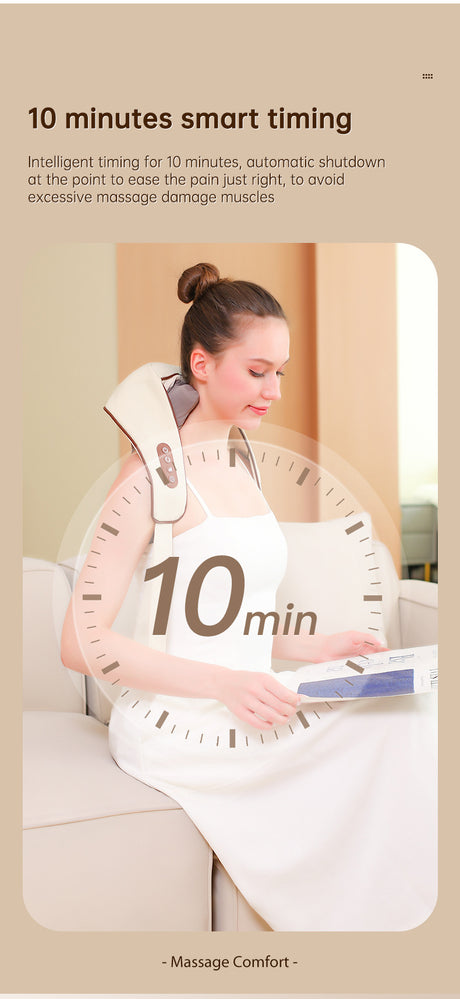 USB-C Rechargeable Kneading Massage Hot Compress Shiatsu Back Shoulder Neck Massager for Pain Relief - V.I.P Digital Presence