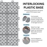 12 x 12 inch gray interlocking deck tiles, plastic waterproof, weighing up to 6613 pounds, with a rose pattern pack of 12 - V.I.P Digital Presence