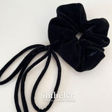 Vintage Velvet Long Ribbon Bow Large Intestine Hair Loop Head Rope Female - V.I.P Digital Presence