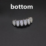 Hip hop braces with copper zircon micro inlaid with real gold Halloween teeth decoration exaggerated hiphopgrills - V.I.P Digital Presence