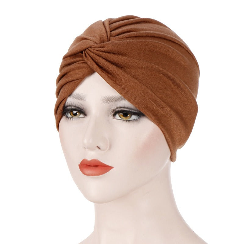 New elastic fabric with crossed candy colored twisted hat and candy colored base on the forehead - V.I.P Digital Presence
