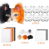 6 Sets Therian Mask Kit. Half-face paper blank masks, hand-painted cat. For DIY, masquerade, cosplay, Christmas gifts. Create un - V.I.P Digital Presence