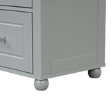 Tall Bathroom Storage Cabinet, Freestanding Storage Cabinet with Two Drawers and Adjustable Shelf, MDF Board , Grey - V.I.P Digital Presence